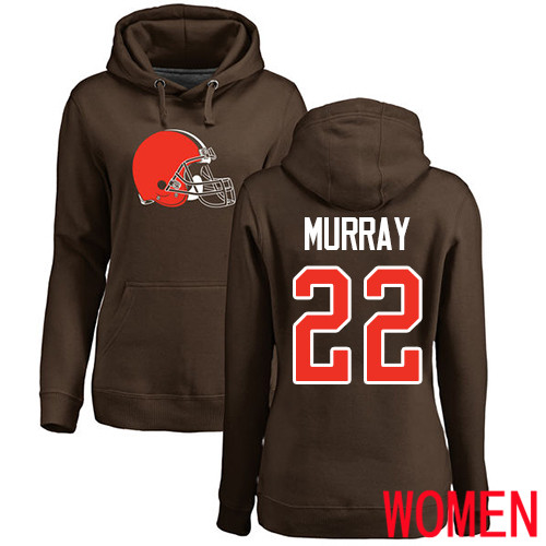 Cleveland Browns Eric Murray Women Brown Jersey 22 NFL Football Name and Number Logo Pullover Hoodie Sweatshirt